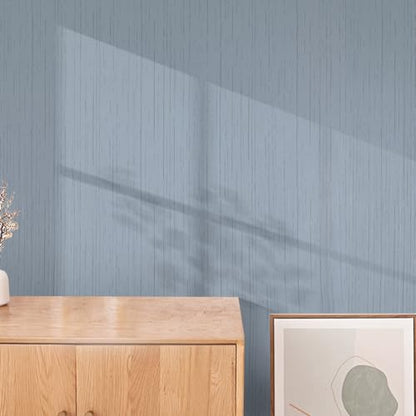 Grasscloth Peel and Stick Wallpaper Grey Blue 15.74" X 118.11" Fabric Textured Self-Adhesive Contact Paper Removable Vinyl Wall Paper Grass Cloth Linen Wallpapers for Bathroom Bedroom Cabinets Desk - color: Grey Blue, size: 15.7" x 118.1"
