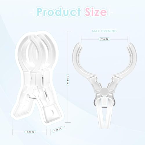 20 Pack Large Balloon Arch Clips, Transparent Spring Clamps for Backdrop, 3.5'' Heavy Duty Plastic Clip for Balloon Arch Kit Birthday Decoration Beach Towels Crafts Photography, Clear - color: 20-pack Clear