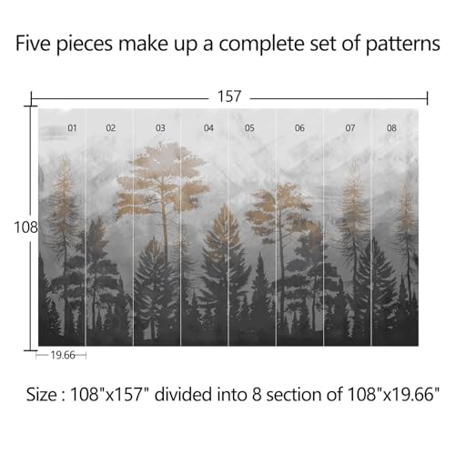 Dark-Colored Abstract Tree Bedroom self-Adhesive Wallpaper Forest Plant Living Room Background Peel-and-Stick Mural - 108"x157" - color: ZZSL-01, size: 108"x157"