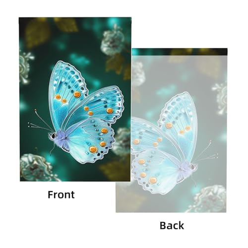 Light Blue Butterfly Backdrop Background for Photography 5x7ft Photobooth Professional Photo Backdrop Curtains Video Photography Studio Photo Backgrounds Banner Booth Background Screen Parties - color: Light Blue Butterfly