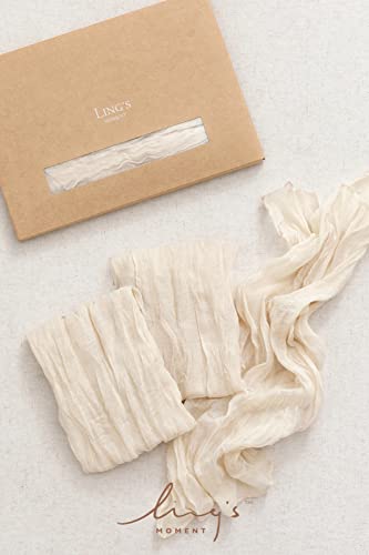 Ling's Moment Luxury Cloth Wedding Napkins - 19x19 Inch Reusable Cheesecloth Linen Napkins for Wedding Reception, Bridal Shower, Dinner Table - Washable, Durable (Set of 10), [Ivory] - color: Wht-ivory