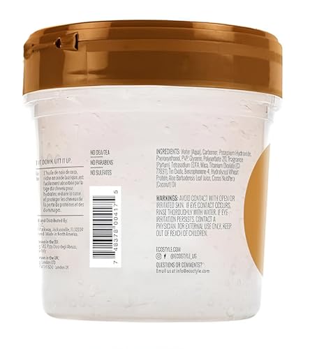 Eco Style Coconut Oil Styling Gel - Adds Luster and Moisturizes Hair - Weightless Styling & Superior Hold - Prevents Breakage and Split Ends - Promotes Scalp Health - Ideal for all Hair (Pack of 2) - size: 8 Ounce (Pack of 2)