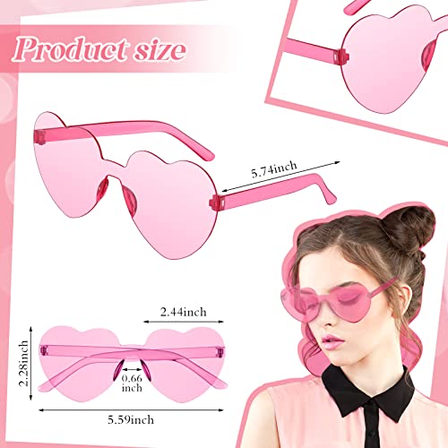 MTLEE 24 Pcs Valentines Heart Head Boppers Headbands and Heart Shape Sunglasses Valentines Party Supplies Wedding Photo Prop - color: Pink