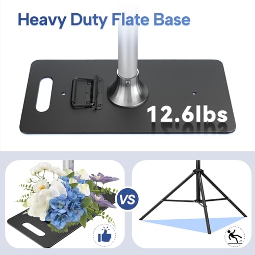 Pipe and Drape Backdrop Stand Kit 9.2x9.2ft, Adjustable Heavy Duty Photography Background Frame with Metal Flat Base & Carry Bag for Wedding, Parties, Events, Trade Shows- Silver