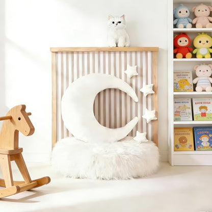 Newborn Photography Props 5Pcs Baby Moon Star Pillow Set Newborn Photography Posing Pillows Adjustable Photography Props, White - color: White