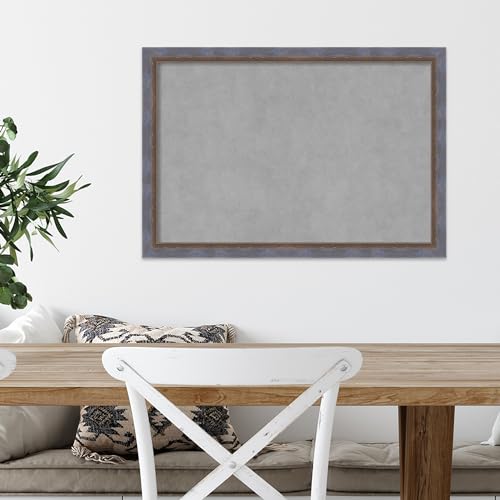 Amanti Art Blue Framed Magnetic Board 18x26 Medium Vision Board for use with Magnets, 100% Metal Sheet to Display Items as Office Decor or for Home Organization in mudroom, Kitchen or Kids Room - color: Two Tone Blue Copper, size: 26"W x 18"H