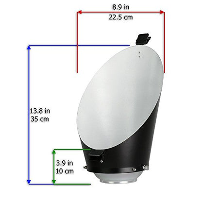 Fotodiox Background Reflector for Balcar, Paul C Buff (AlienBees, Einstein, etc.) Lights w/Diffusion Sheet