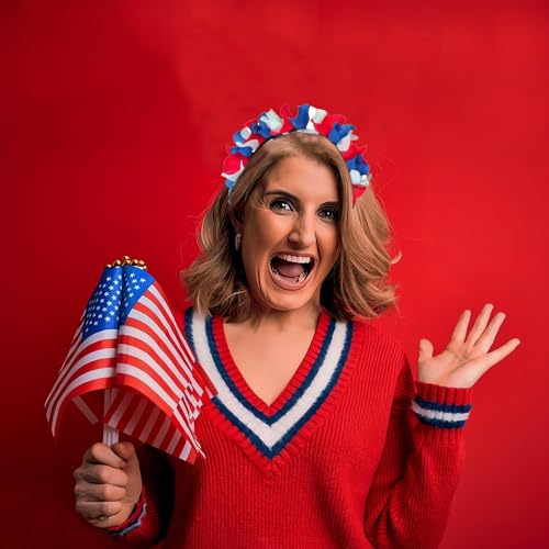 4th of July Headband Independence Day Hair Accessories Patriotic Hairband Simulated Flower Gifts Parade Party Supplies - color: Patriotic