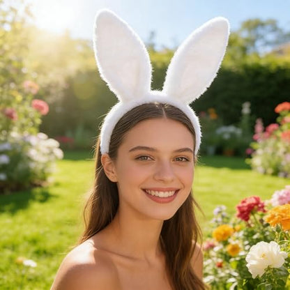 YOWOCAL Bunny Ear Headband Headwear - color: White