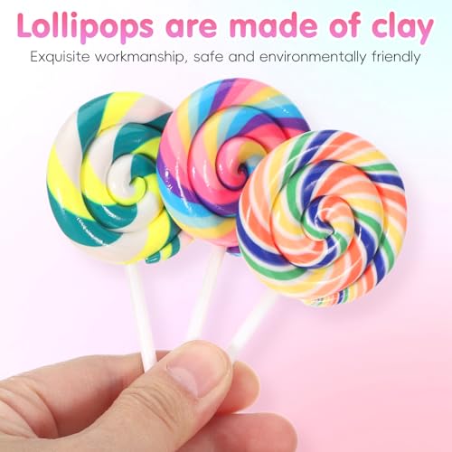 Abaodam 5Pcs Large Simulation Lollipop Giant Lollipop Prop Fake Candy Photo Booth Prop for Christmas Party Carnival Cosplay Wedding Birthday Party Supplies