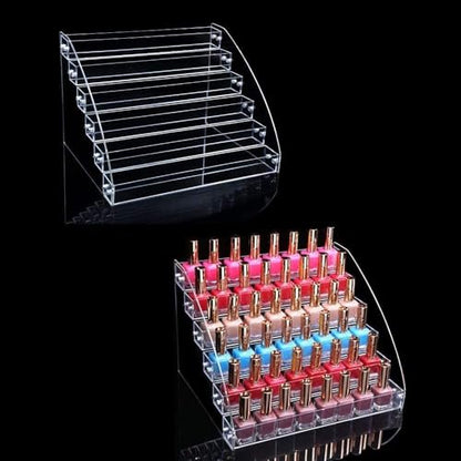 6 Tiers Acrylic Essential Oil Display Rack Nail Polish Organizer Plastic Collection Container for Paints Dropper Bottle Makeup Tabletop Desktop Retail Store Shelf Storage Case Stand Fair Show Holder - size: 6 Floors