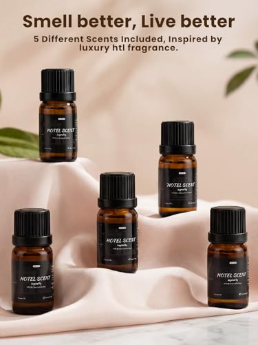 XEITIN Waterless Diffuser with 5 Hotel-inspried Scent Oil - Cold Air Diffuser Up to 2000 Sq.ft for Large Home Office Hotel and Spa, Remote & Panel Control, 4 Timer 3 Scent Intensity Models, 3.4 fl oz