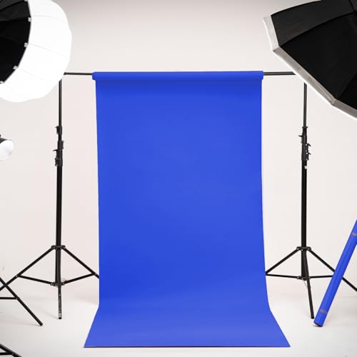 Kate Seamless Paper Backdrop Blue Paper Backdrop for Photoshoot (86''x32.8' Royal Blue) - color: Royal Blue, size: 86'' x 32.8'
