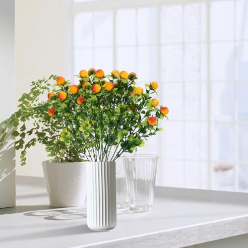Alipis 2Pcs Artificial Fruit Plants Branches 14.17In Table Centerpiece Decor Lifelike Faux Orange and Green Leaves for Home Party Photography Props - color: As Shown1