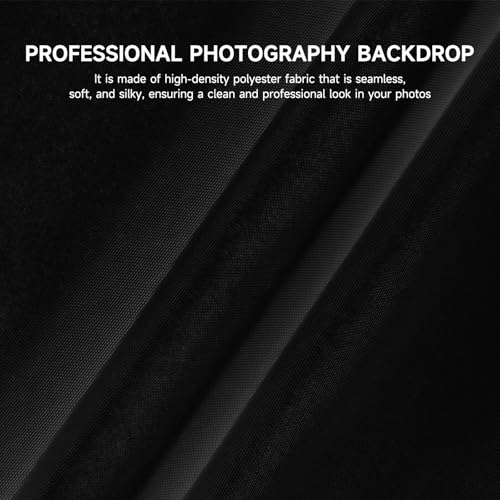 YSKE-Professional Black Photography Backdrop10X7ft - Machine Washable Seamless Background for Studio & Video - color: Black, size: 10X7