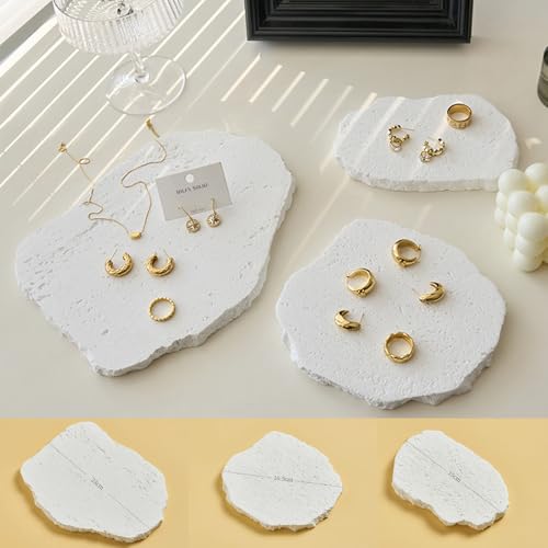 3PCS Photography Background Props Irregular Aromatherapy Gypsum Geometric with Holes Props for Food Jewelry Photoshoot Waterproof White Product Cosmetics Fragrance Photo Prop - color: white-2