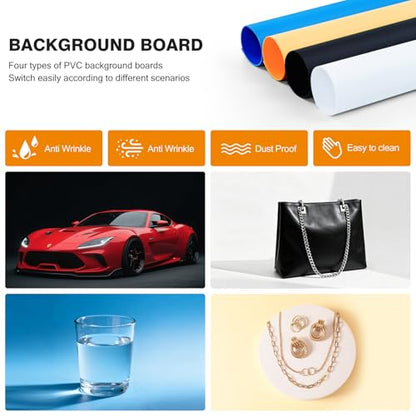 Light Box Photography 24"x24" with 120LED Lights and 4 Color Backdrops Photo Box with Lights, Foldable Light Box with Adjustable Brightness, 6000-6500K Dimmable Portable Picture Box Shooting - size: 24" with 6000-6500K