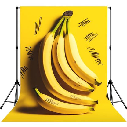 Yellow Banana Backdrop Background for Photography 5x7ft Photobooth Professional Photo Backdrop Curtains Video Photography Studio Photo Backgrounds Banner Booth Background Screen Parties - color: Yellow Banana