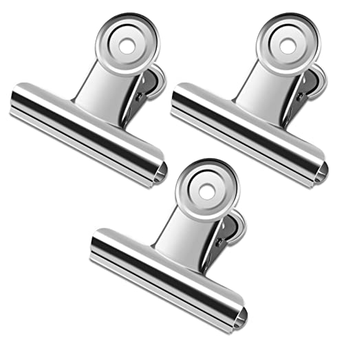 20 Pack Large Metal Hinge Clips 2 Inches Bull Hinge Paper Clips for Crafts, Photo, Drawing, Food Bags at Home, Office, School, Shop - Silver, 51mm - color: Silver, size: 51mm