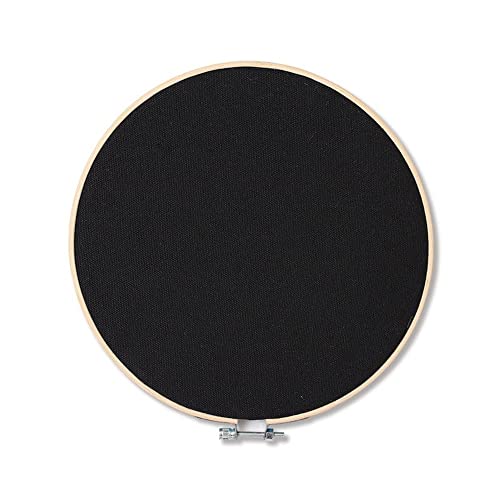 REOVE Wall Hanging Pin Collection Display Stand Enamel Pin Display Holder Display Board, Canvas Leather Embroidery Hoop for Display Pins Buttons Wall Decoration - color: Black-cavas