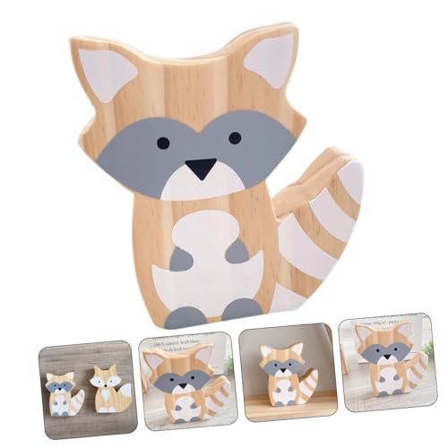 Wooden Fox Figurine Table Decor Neutral-Tone Fox Ornament Home Decoration Accent for Room Photo Prop Desktop Adornment Collectible