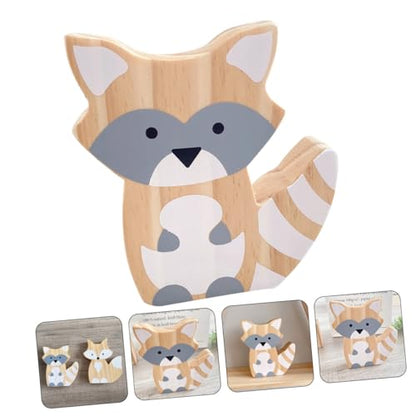 Wooden Fox Figurine Table Decor Neutral-Tone Fox Ornament Home Decoration Accent for Room Photo Prop Desktop Adornment Collectible