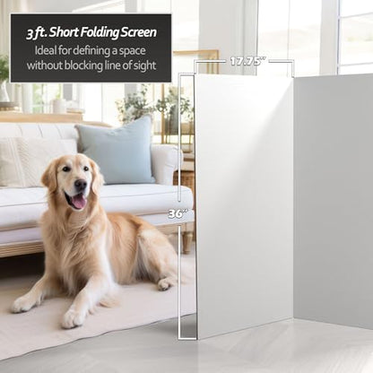 3 ft. Short White Temporary Cardboard Folding Screen - 4 Panels - size: 3 ft Short - 4 Panel