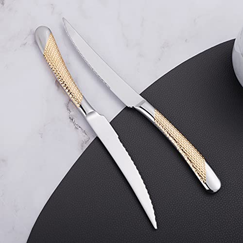 16 Piece Silverware Set,Stainless Steel Flatware Set Spoon and Fork Set for 4,Kitchen Utensil Cutlery Set Mirror Finish Dishwasher Safe Gift Package (silver) - color: Silver