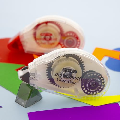 BAZIC Products Permanent Glue Tape, Double Sided, 8 mm x 8 m - size: 3-Pack