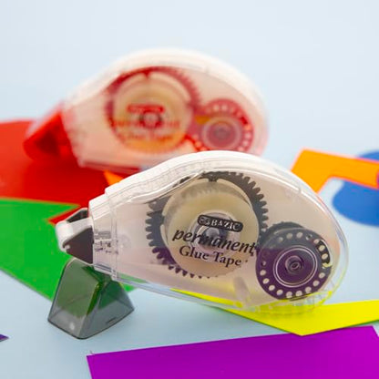 BAZIC Products Permanent Glue Tape, Double Sided, 8 mm x 8 m - size: 3-Pack