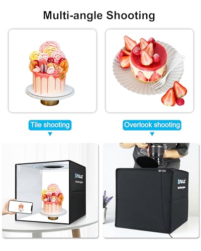 PULUZ Light Box Photography, 20x20 inch Large Photo Light Box with 200 LED Beads, CRI >95, Professional Portable Photo Booth Shooting Tent Kit with 12 Color Backdrops for Product Photography