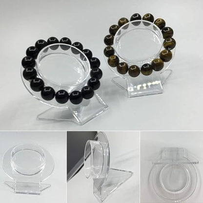 2 - Pack Clear Acrylic Bracelet Display Stand - Large Bangle Organizer Rack - Transparent Jewelry Holder for Bracelets and Watches - Acrylic Display Shelf for Countertop Jewelry Presentation Shooting