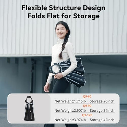 Ambitful 23.6''/60cm Quick Release Parabolic Softbox, Hexadecagon Bowens Mount Softbox with 2 Diffusers & Honeycomb Grid, Carrying Bag, Compatible with Studio Speedlite Flash and Monolight - size: Q9-60cm