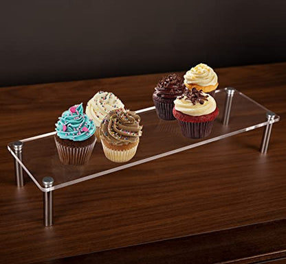 Acrylic Riser, Display Stand Clear Shelf for Cupcake Food Desserts Holder Cosmetic Products Tabletop Use and More (Small) - size: 1-Piece