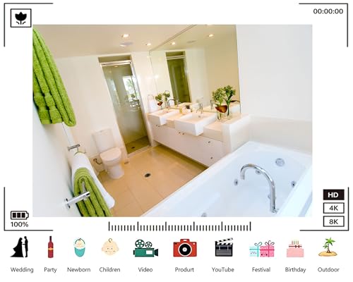 Trykid 5x5ft Bright Modern Bathroom with Double Vanity Backdrop Interior Photography Clean Fresh Spa Room Background Tapestry Bathroom Themed Party Decoration Photo Studio Prop Fabric - size: 5x5ft