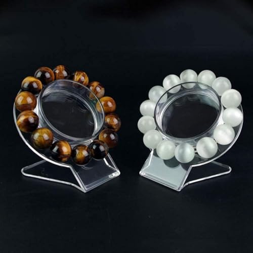 2 - Pack Clear Acrylic Bracelet Display Stand - Large Bangle Organizer Rack - Transparent Jewelry Holder for Bracelets and Watches - Acrylic Display Shelf for Countertop Jewelry Presentation Shooting