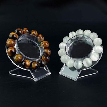 2 - Pack Clear Acrylic Bracelet Display Stand - Large Bangle Organizer Rack - Transparent Jewelry Holder for Bracelets and Watches - Acrylic Display Shelf for Countertop Jewelry Presentation Shooting
