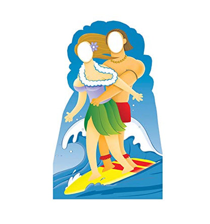 Cardboard People Surfer Couple Stand-in Life Size Cardboard Cutout Standup - color: Surfer Couple