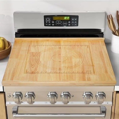 24" x 20" Reversible Wooden Pastry Board Wood Pasta Board with Lip Bread Board Cutting Board Chopping Board Pie Board with Engraved Ruler for Counter Top Kitchen-Wood - color: Wood