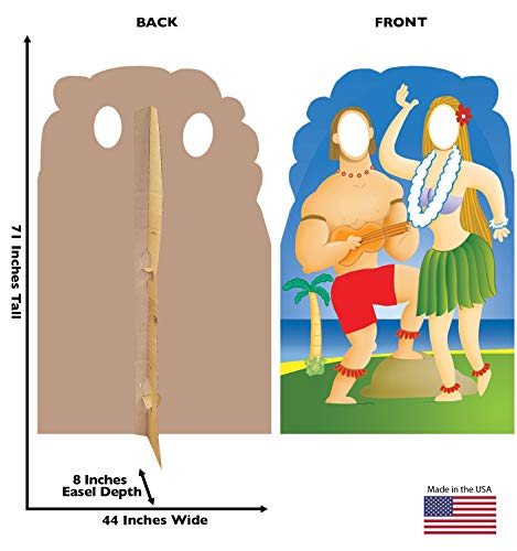 Cardboard People Hawaiians with Ukelele Stand-in Life Size Cardboard Cutout Standup - color: Hawaiians With Ukelele