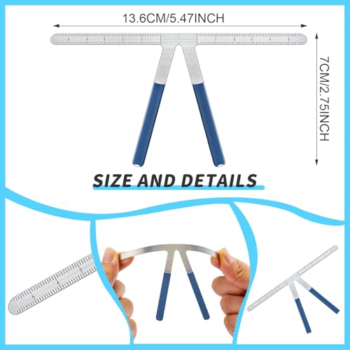 Weewooday 6 Pieces Tattoo Eyebrows Rulers 3 Point Positioning Ruler Mini Caliper Double Scale Vernier Calipers Eyebrow Caliper Microblading Ruler Measuring Tool with Eyebrow Shaver (Blue) - color: Blue