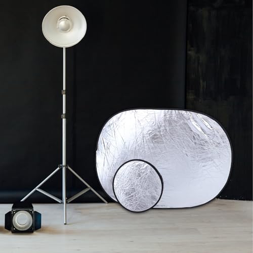 Homoyoyo 2pcs Collapsible Photography Reflectors Light Diffuser Soft Reflective Boards Portable Foldable Photo Studio Lighting for Portrait and Outdoor Use