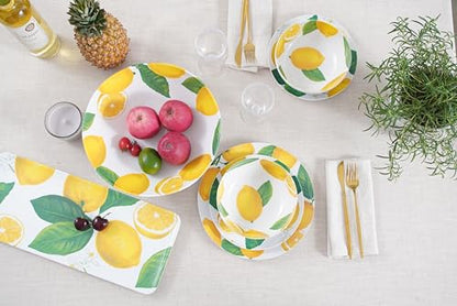 Abode Homewares by TarHong Lemon Fresh Serve Bowl, 12" x 3", 112-Oz., Pure Melamine, Indoor/Outdoor - size: Serve Bowl