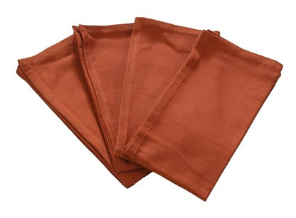 Accent Home 100% Cotton Napkins, Delicate Cloth Napkins for Dinners, Parties and Weddings，18 x 18 Inch Set of 12 - Rust - color: 03 - Rust - Twill, size: 18"x18" - Pack of 12