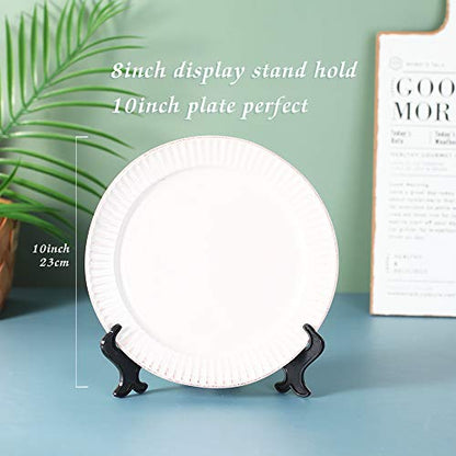 Artliving 8 Inch Black 6pcs/Set Plastic Easels Plate Display Stands Picture Frame Stand Holder - color: Black, size: 8 Inch (6 Pack)