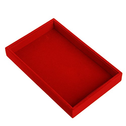 Youngy Velvet Jewelry Tray, Stackable Showcase Display Organizer for Ring Earring Necklace Pendants Bracelet Purple