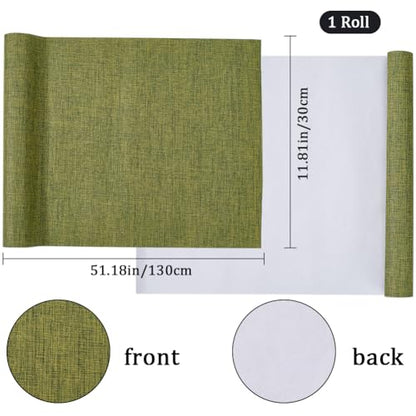 CRASPIRE 51 x 11.8 Linen Book Cloth Olive Books Binding Fabric Surface Paper Backed Bookcover Densely Woven Cloth Album Scrapbooking Archival Covering Protector Bookcloth Bookbinding Supplies - color: Olive