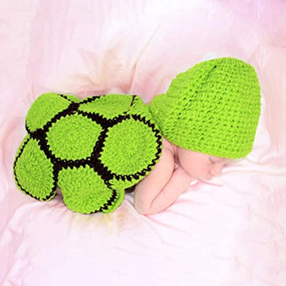 BLUETOP Cute Newborn Photography Outfits Boys Girls Baby Costume Set - style: 01 Green Turtle Costume