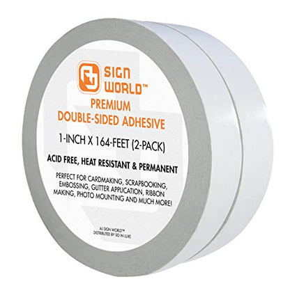 Best 1" (2-Pack) Ultra-Thin Permanent Double-Sided Tape for Arts, Crafts, Photography, Scrapbooking, Tear-by-Hand, Paper Backing, Documents, All Purpose (1-Inch x 164-Feet) - size: 1-Inch Ultra-Thin (2-PACK)