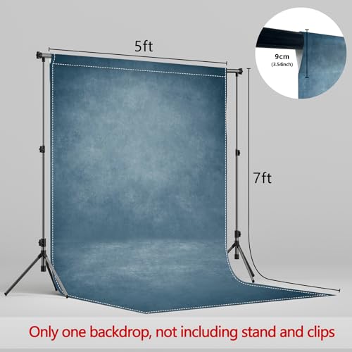 5x7ft Fabric Blue Abstract Texture Photography Backdrop (No Stand No Clips) Portrait Photoshoot Background Adult Newborn Child Headshot Photo Studio Props Booth Rod Pocket On Top - color: Blue, size: 5'x7'